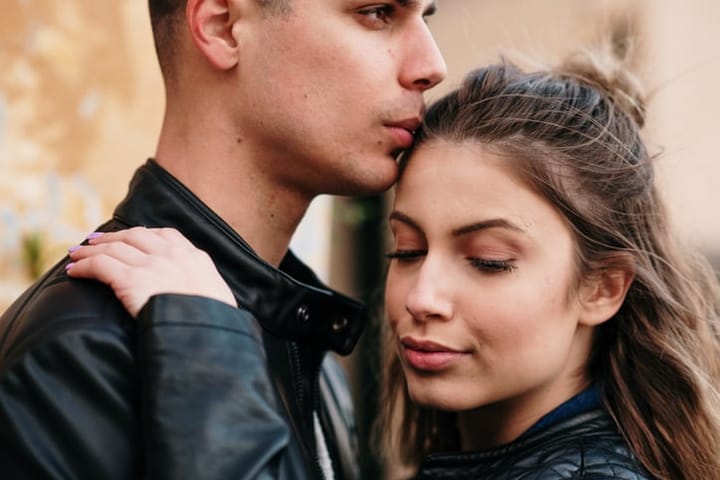 A portrait of a young couple in Athens, Greece