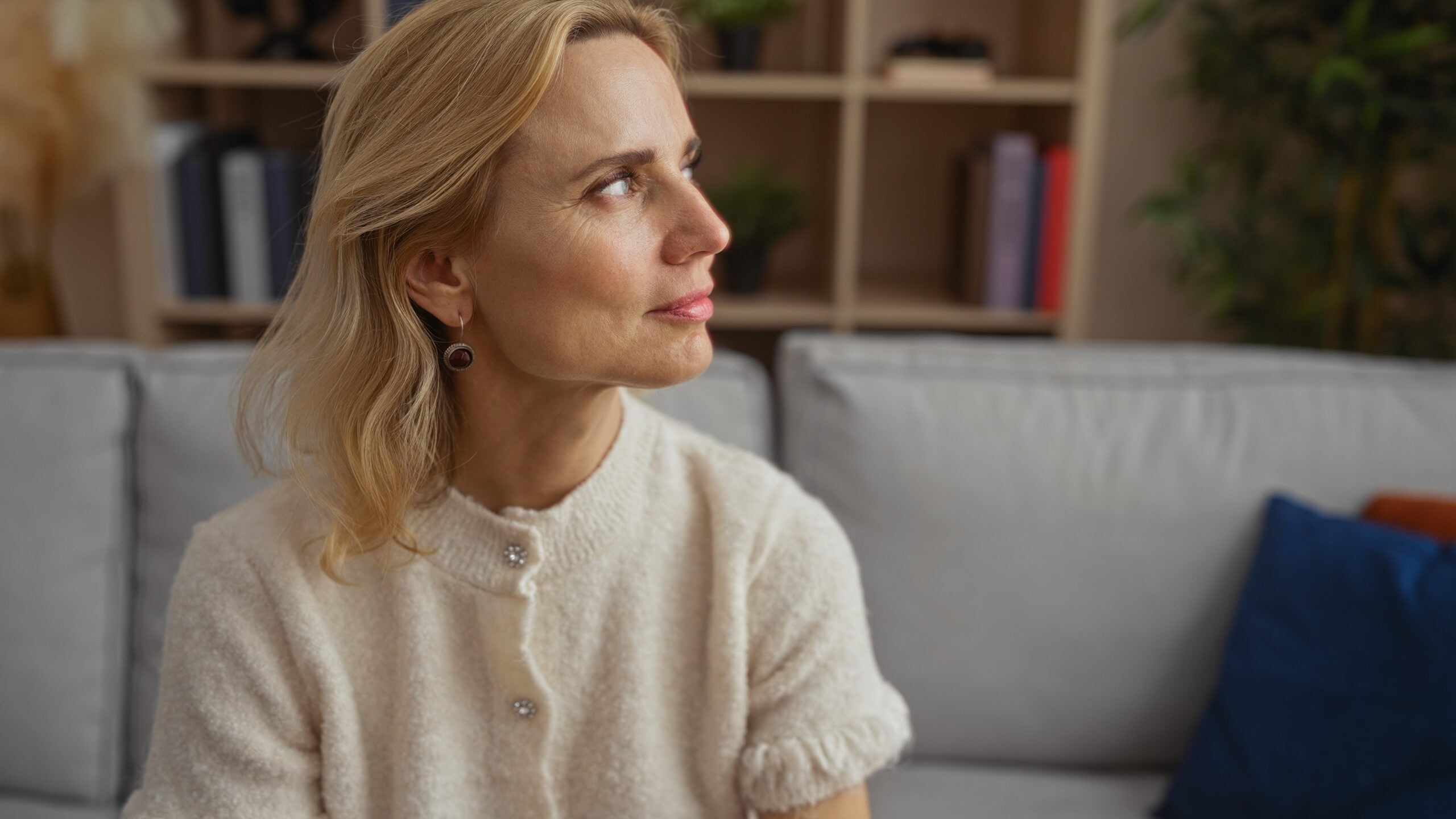An unmistakably elegant and confident women in her 50s.