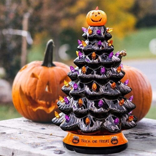 This Black Ceramic Christmas Tree Is The Classic Halloween Decor You Need