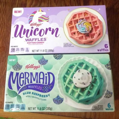 Kellogg’s Now Has Unicorn And Mermaid Waffles That Taste Like Cotton Candy And Blue Raspberry