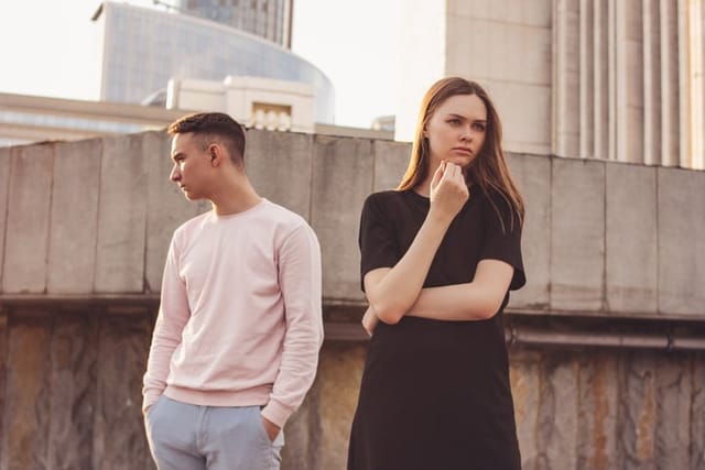 toxic young couple in argument