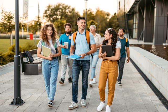 Students on campus