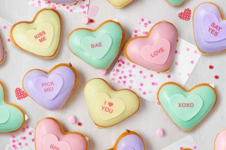 Krispy Kreme Has Conversation Heart Donuts For Valentine’s Day — Hello, Sugar Rush!