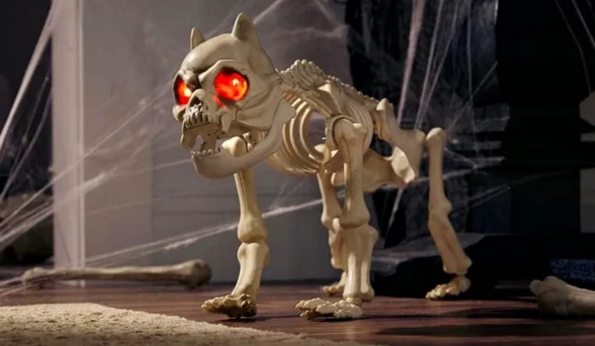 This Animated Skeleton Dog Will Scare Off Any Unwelcome Guests This Halloween